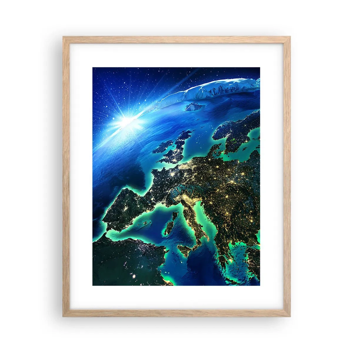 Poster în ramă de stejar deschis - O Europă scânteietoare - 40x50 cm