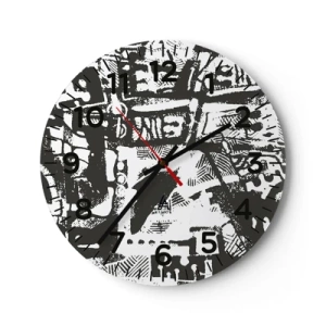 Ceas de perete - Ceas pe sticlă - Ordine sau haos? - 40x40 cm