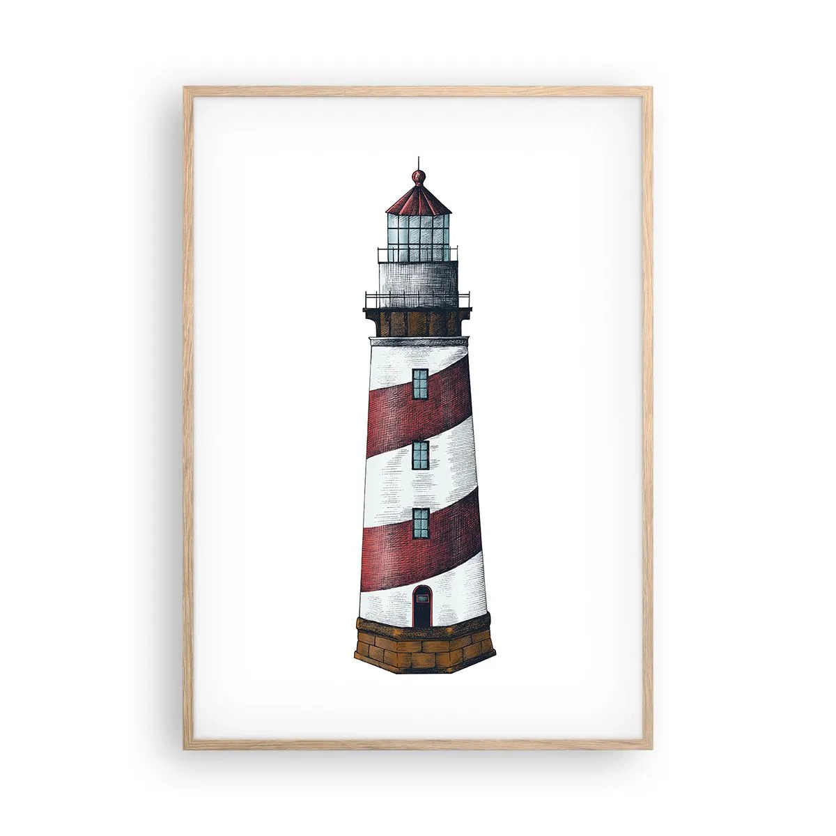 Poster în ramă de stejar deschis - Întotdeauna de veghe - 70x100 cm