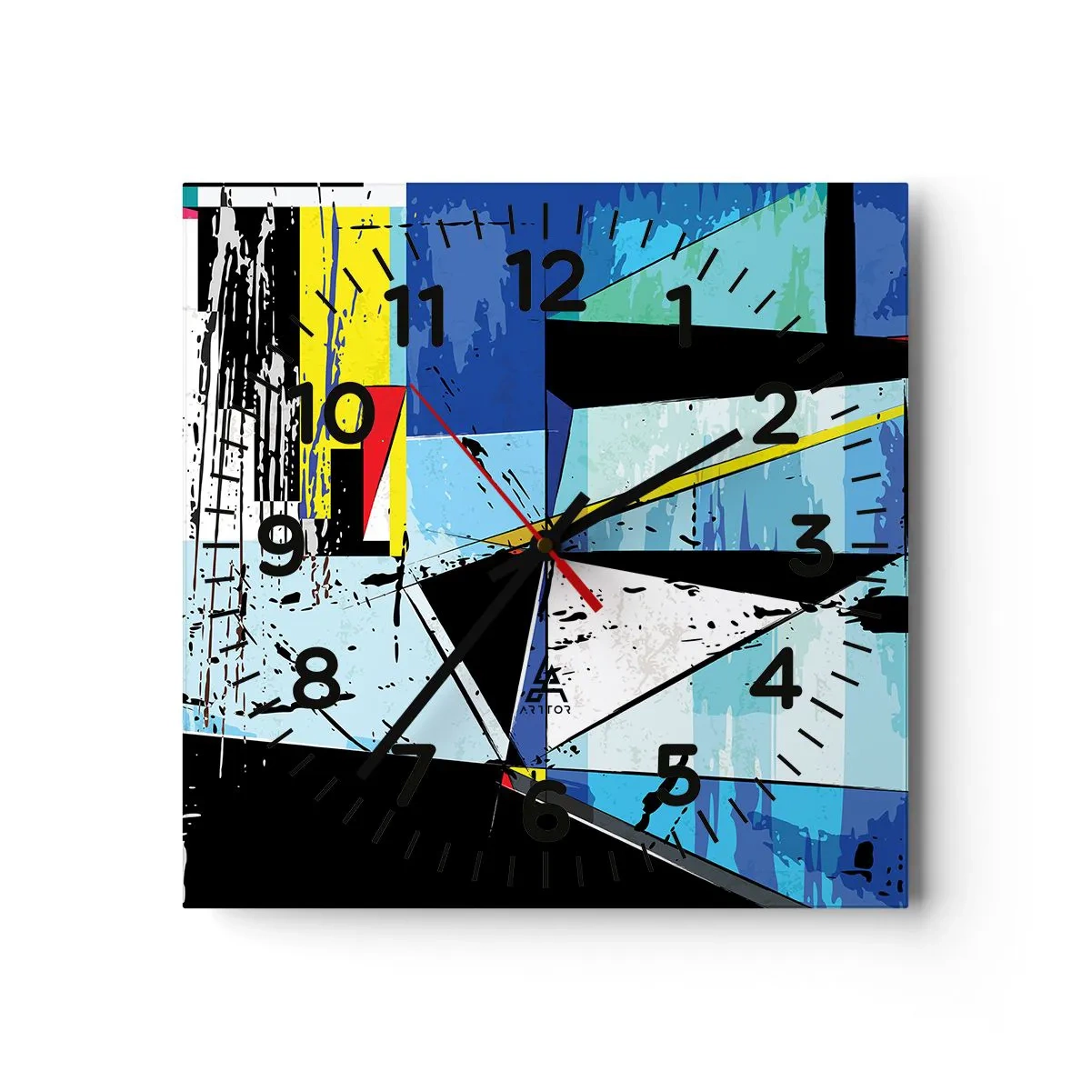 Ceas de perete - Ceas pe sticlă - Privind lumea dintr-un unghi... - 30x30 cm