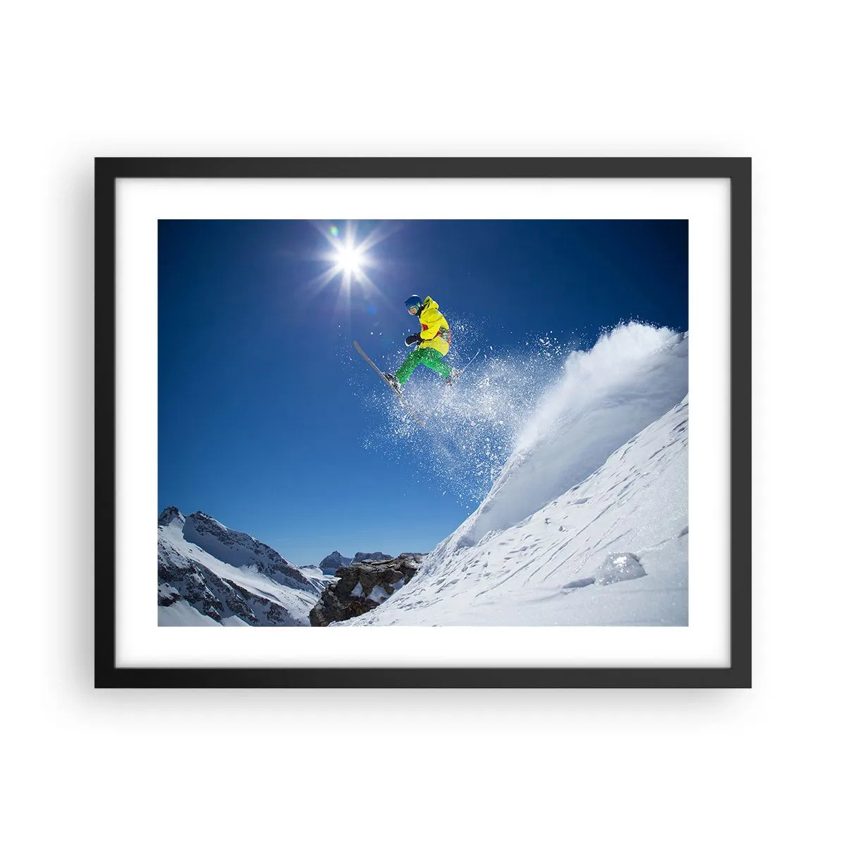 Poster în ramă neagră - Dansând cu munții - 50x40 cm