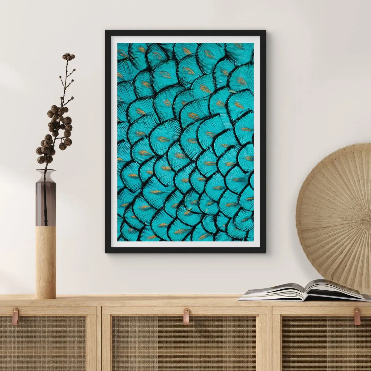 Poster în ramă neagră - Marea gală a penelor - 30x40 cm