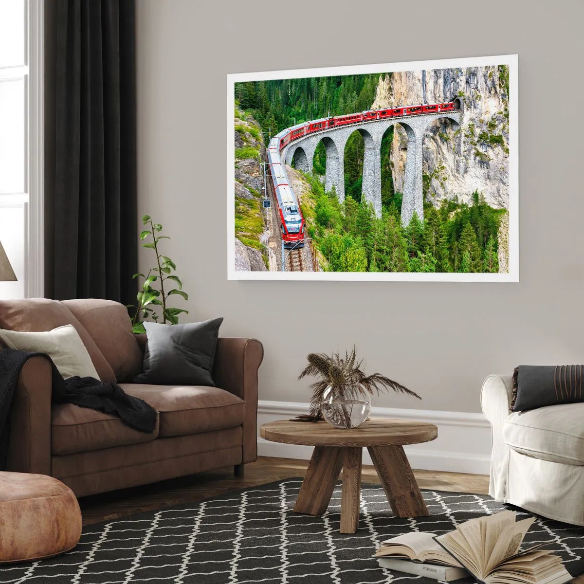Poster - Cu trenul prin munți - 40x30 cm