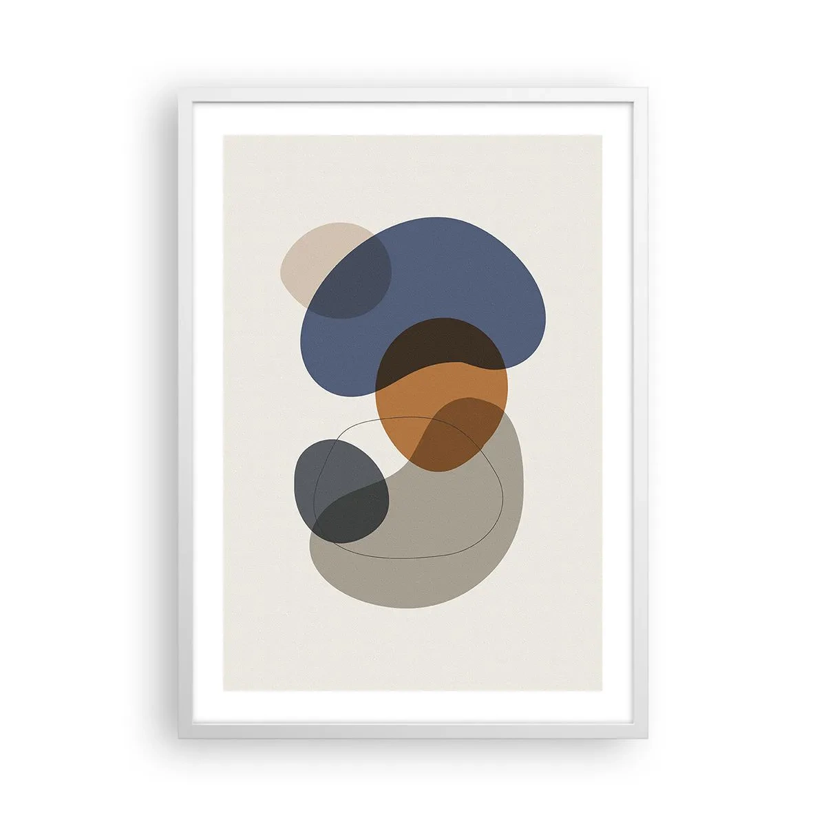 Poster în ramă albă - Picături de culoare - 50x70 cm