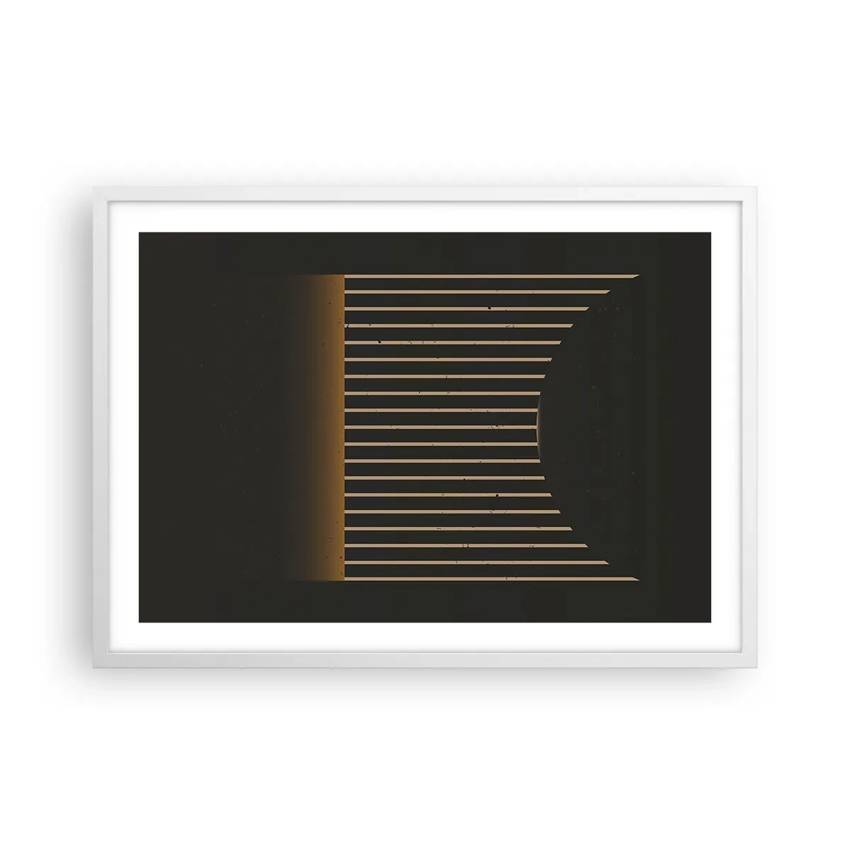 Poster în ramă albă - Explorați întunericul - 70x50 cm