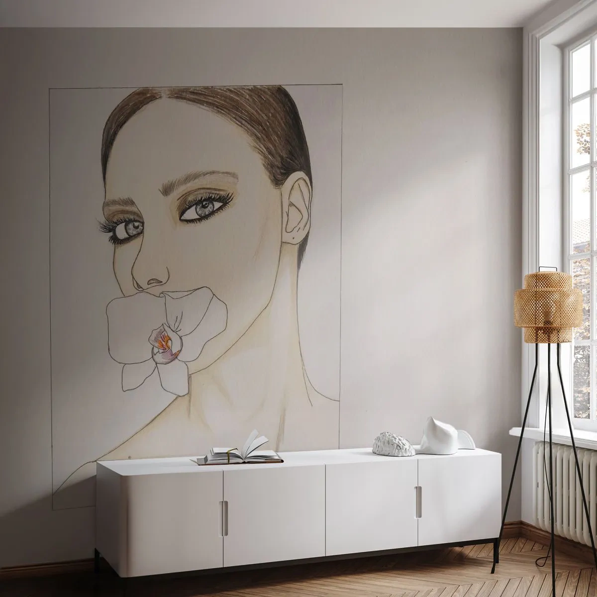 Tapet Premium Sand - Un simbol al eleganței și frumuseții - Abstracția, Bucată, Femeie - 200x140 cm
