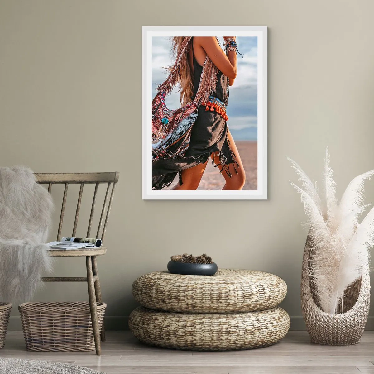 Poster în ramă albă - Iubita șamanului - 30x40 cm