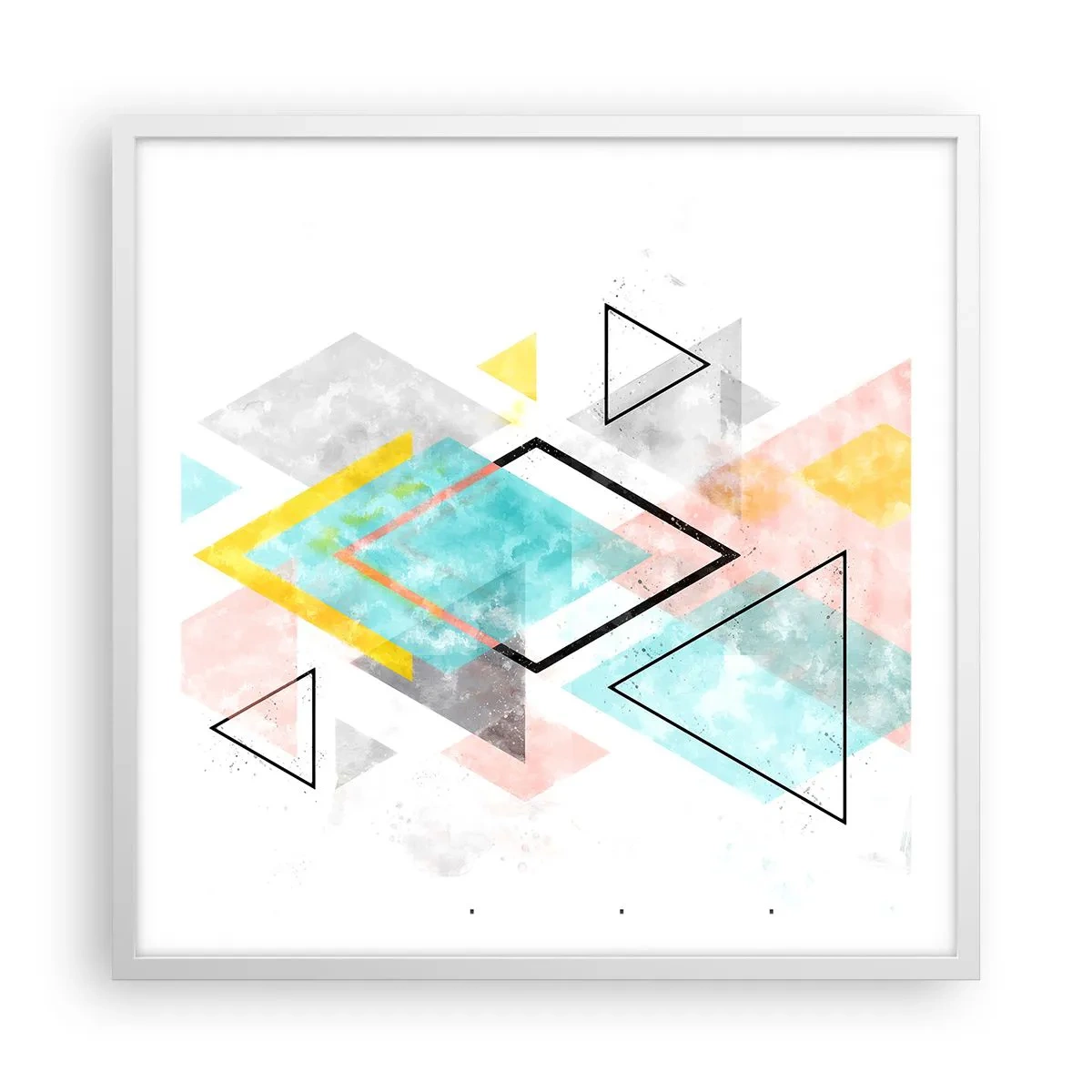 Poster în ramă albă - Joc geometric - 60x60 cm