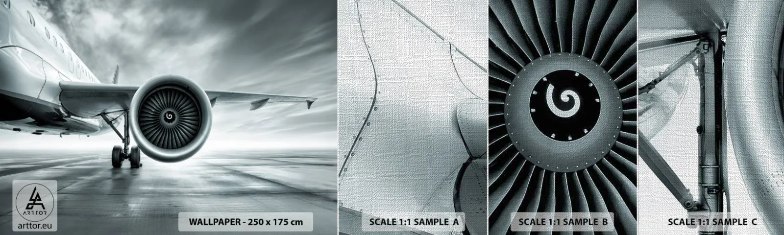 Mostră tapet Premium Canvas - Ce putere! - Avion, excursie, Afaceri - 100x30 cm