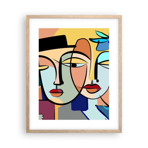 Poster în ramă de stejar deschis - Întâlnire cu Picasso - 40x50 cm