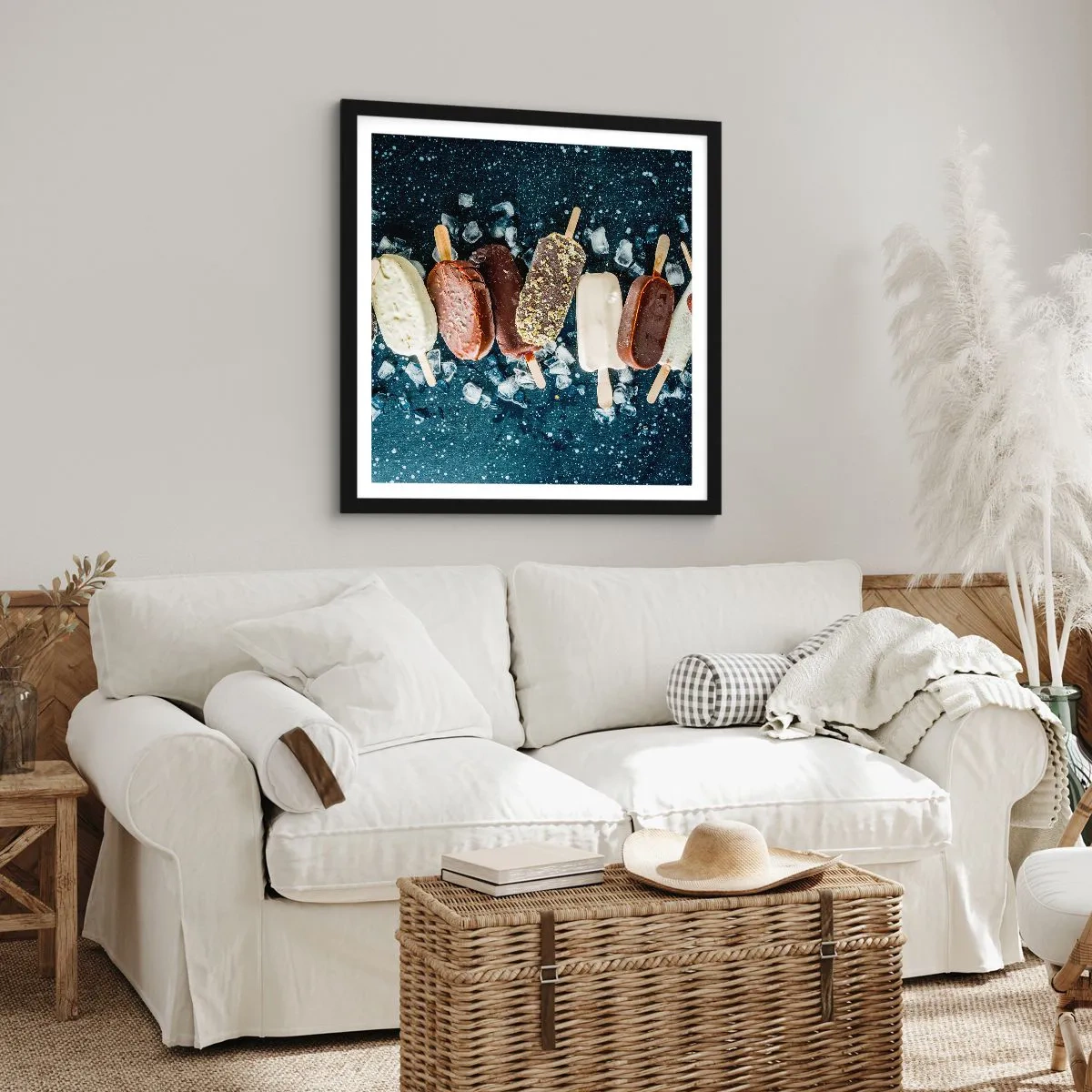 Poster în ramă neagră - Gustul unei veri fierbinți - 60x60 cm