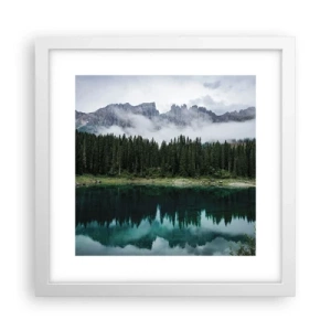 Poster în ramă albă - Liniște, liniște, să nu trezim apa care doarme... - 30x30 cm