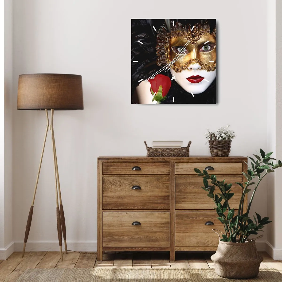 Ceas de perete - Ceas pe sticlă - Pentru că viața e un bal - 30x30 cm