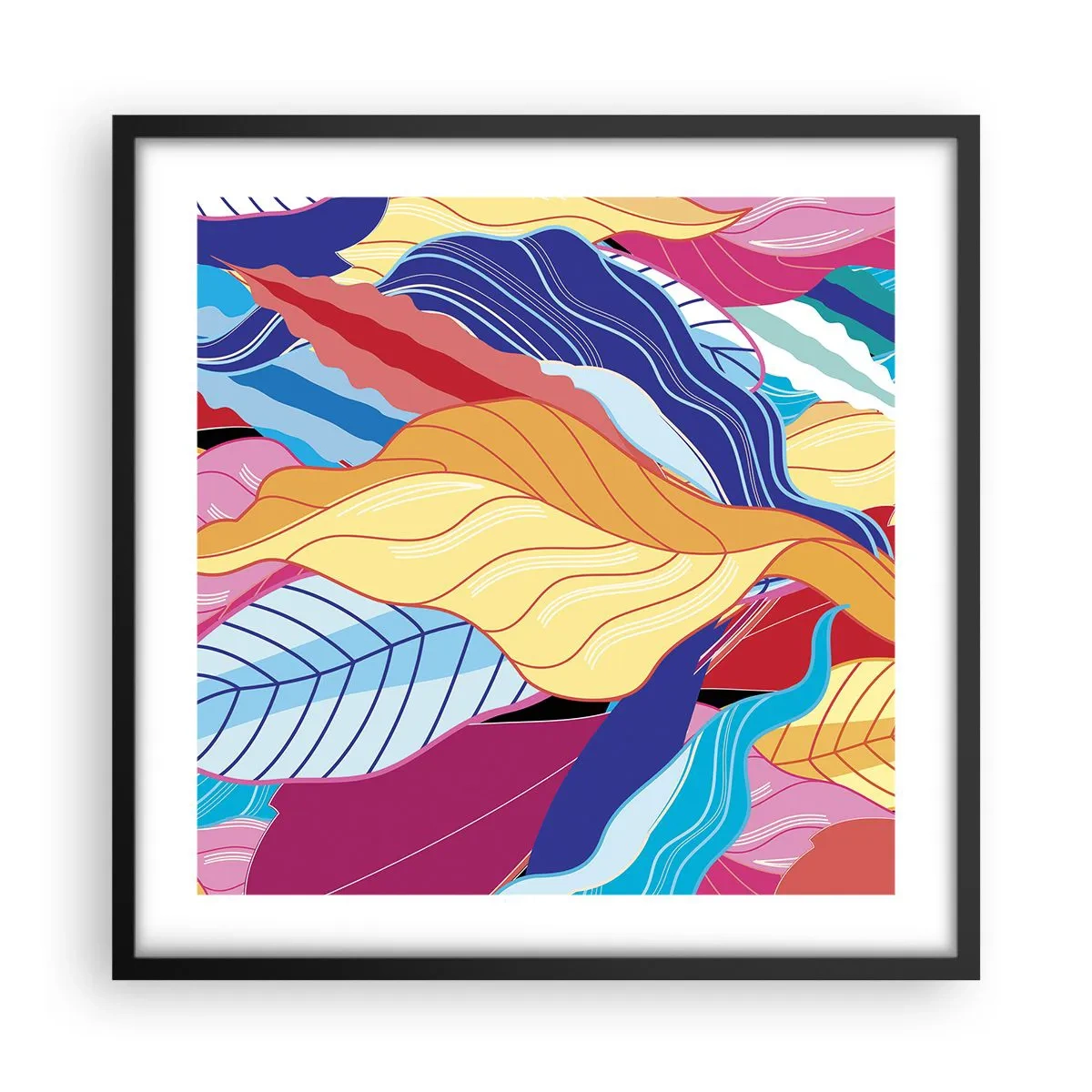 Poster în ramă neagră - O dezordine colorată - 50x50 cm