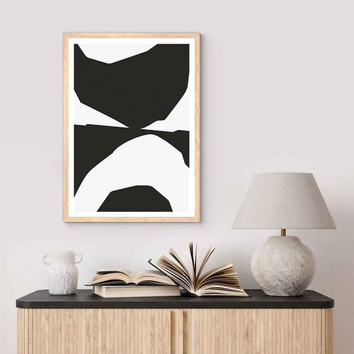 Poster în ramă de stejar deschis - Pozitiv -negativ - 70x100 cm