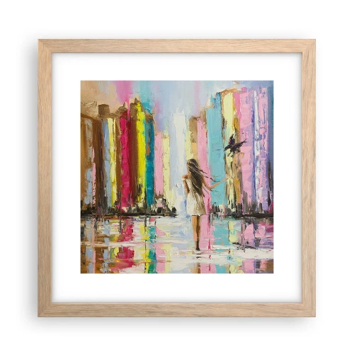 Poster în ramă de stejar deschis - Urmați-mă - 30x30 cm