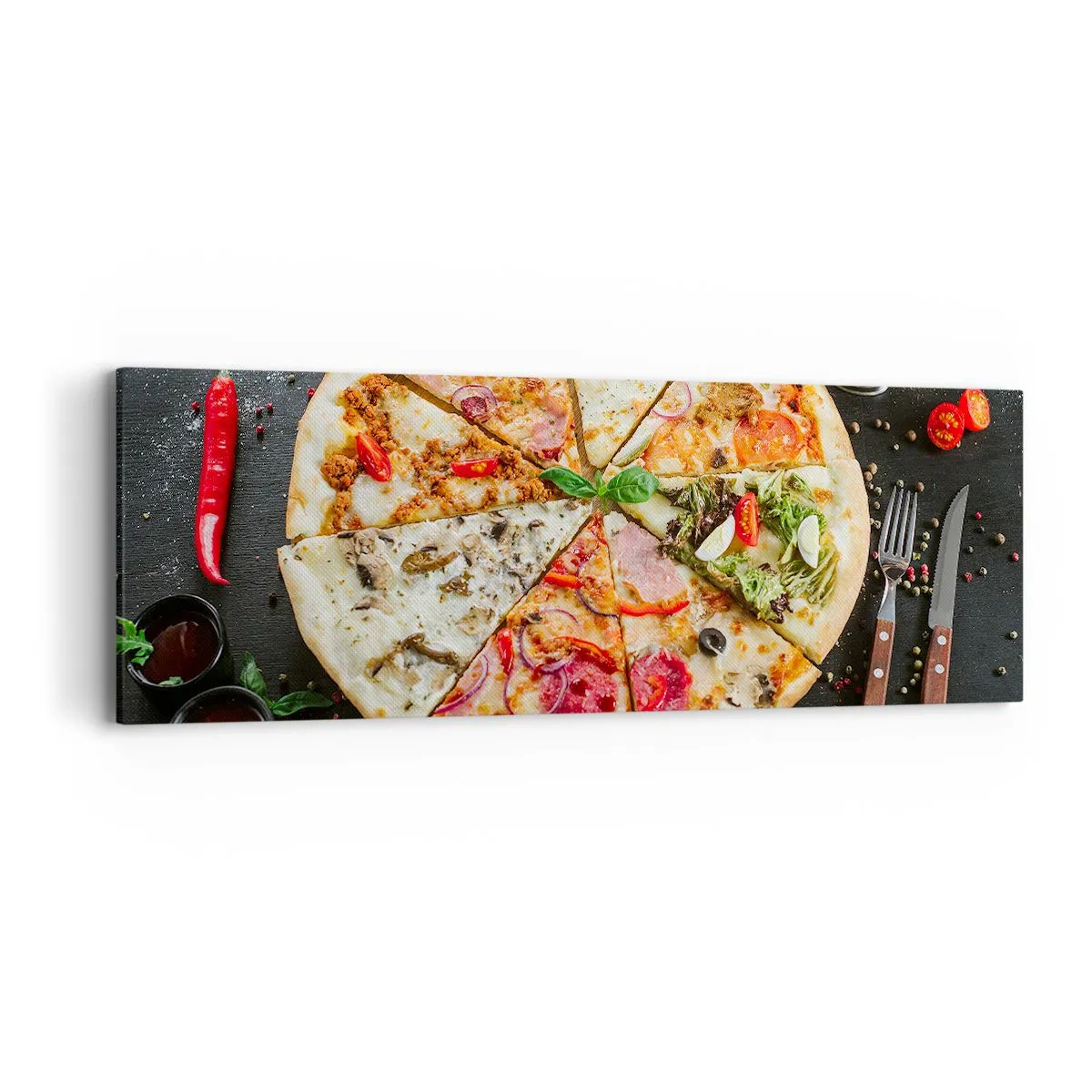 Tablou pe pânză - Un evantai de arome - 90x30 cm