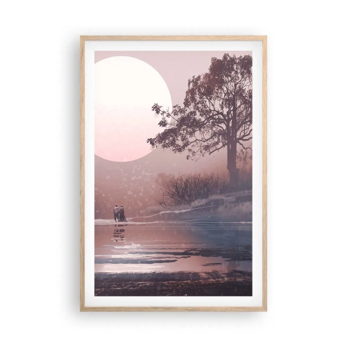 Poster în ramă de stejar deschis - Minuni nocturne - 61x91 cm