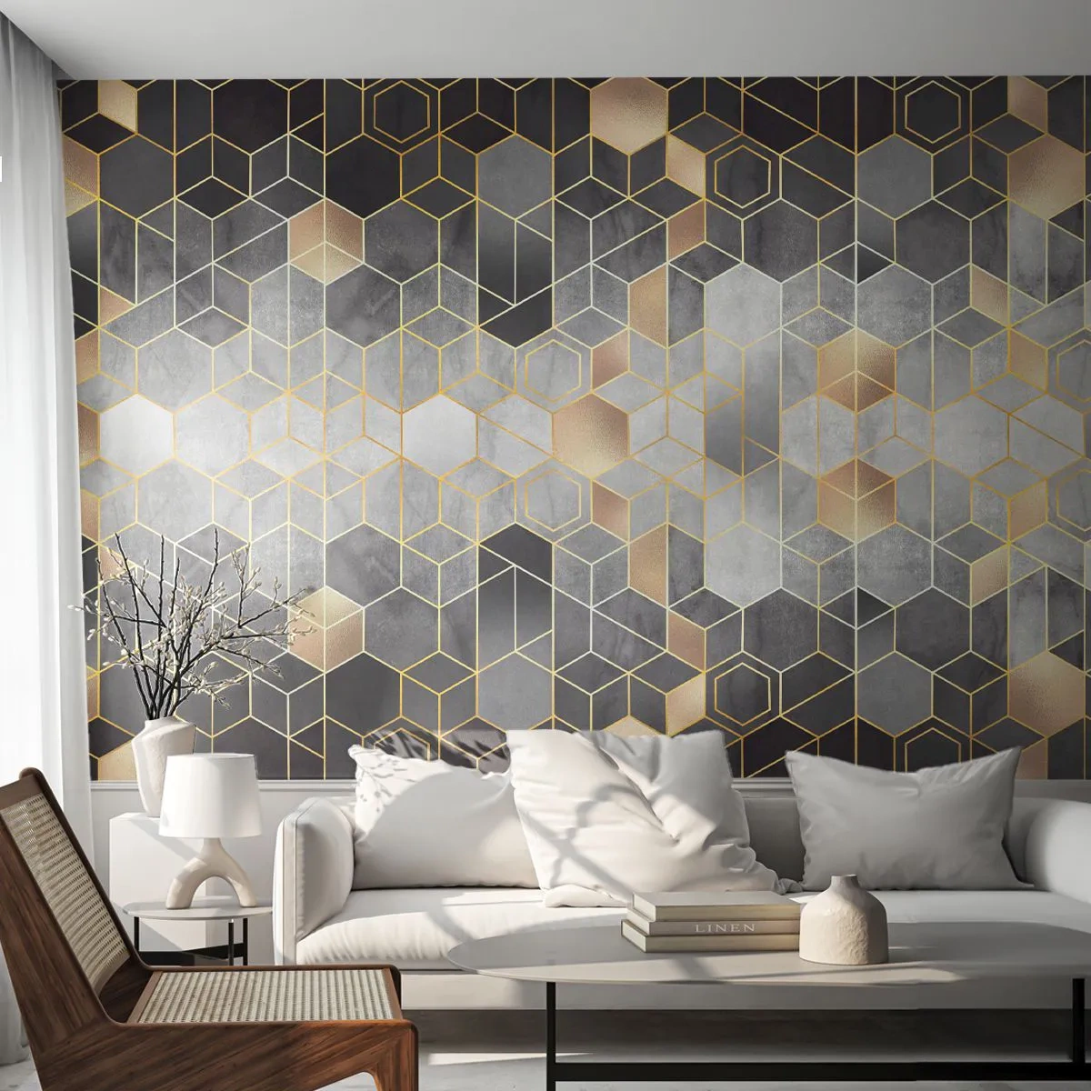 Tapet Standard Eco - Compoziție diamantată - Abstracția, Bucată, Grafică - 500x350 cm