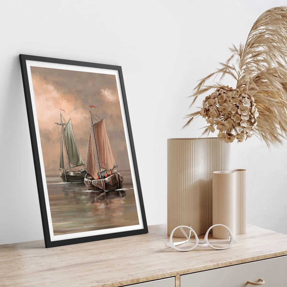 Poster în ramă neagră - Întoarcerea marinarilor - 40x50 cm
