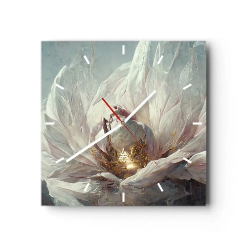 Ceas de perete - Ceas pe sticlă - Înflorește o dată la o sută de ani - 40x40 cm