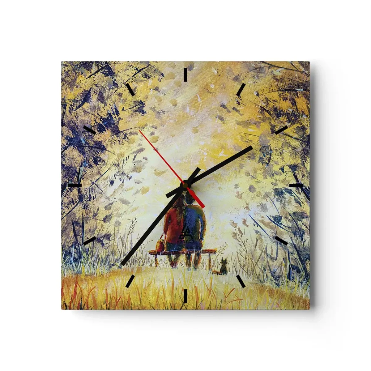 Ceas de perete - Ceas pe sticlă - Un moment magic - 30x30 cm