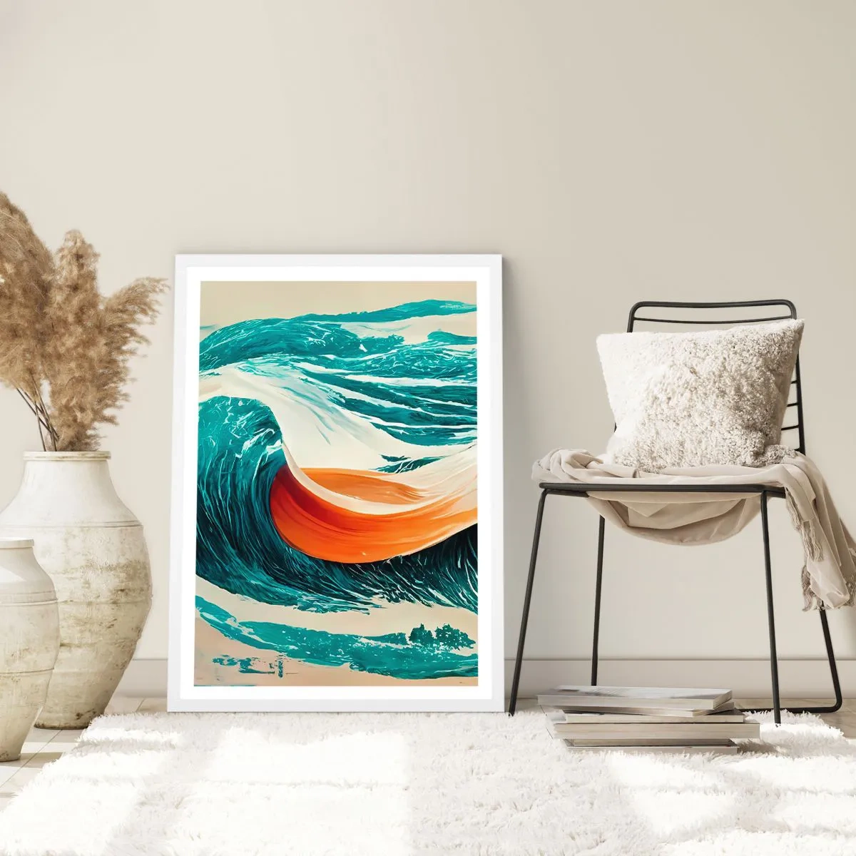 Poster în ramă albă - Visul unui surfer - 70x100 cm
