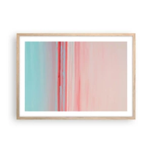 Poster în ramă de stejar deschis - Abstracție în zori - 70x50 cm
