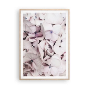 Poster în ramă de stejar deschis - Într-un potop de flori - 70x100 cm