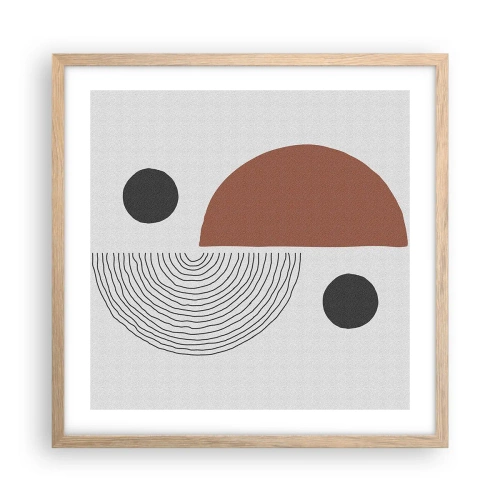 Poster în ramă de stejar deschis - Excelența roții - 50x50 cm