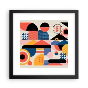 Poster în ramă neagră - Compoziție: joacă-te - 30x30 cm