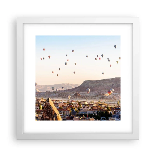 Poster în ramă albă - Ca niște nave pe cer - 30x30 cm