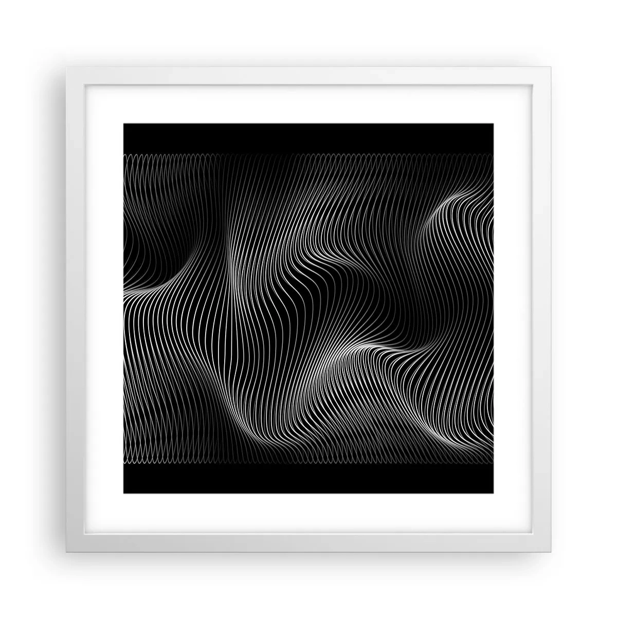 Poster în ramă albă - Dansul luminii în spațiu - 40x40 cm