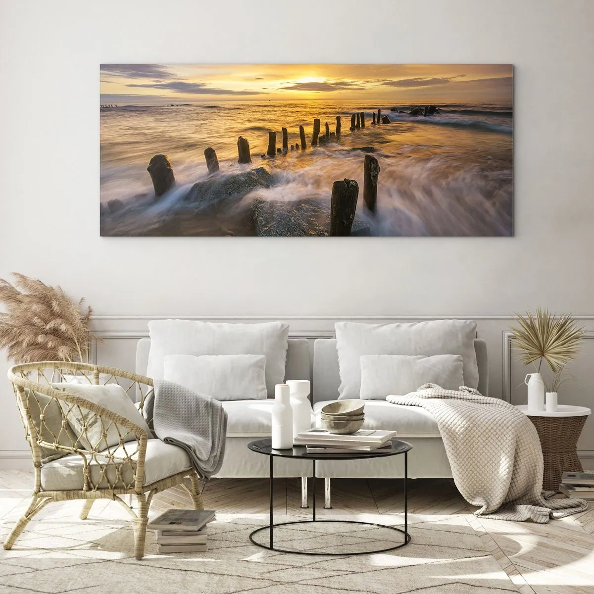 Tablou pe sticlă - Frumusețe brută a mării - 100x40 cm