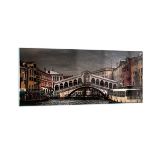 Tablou pe sticlă - Promisiunea unei seri venețiene - 100x40 cm