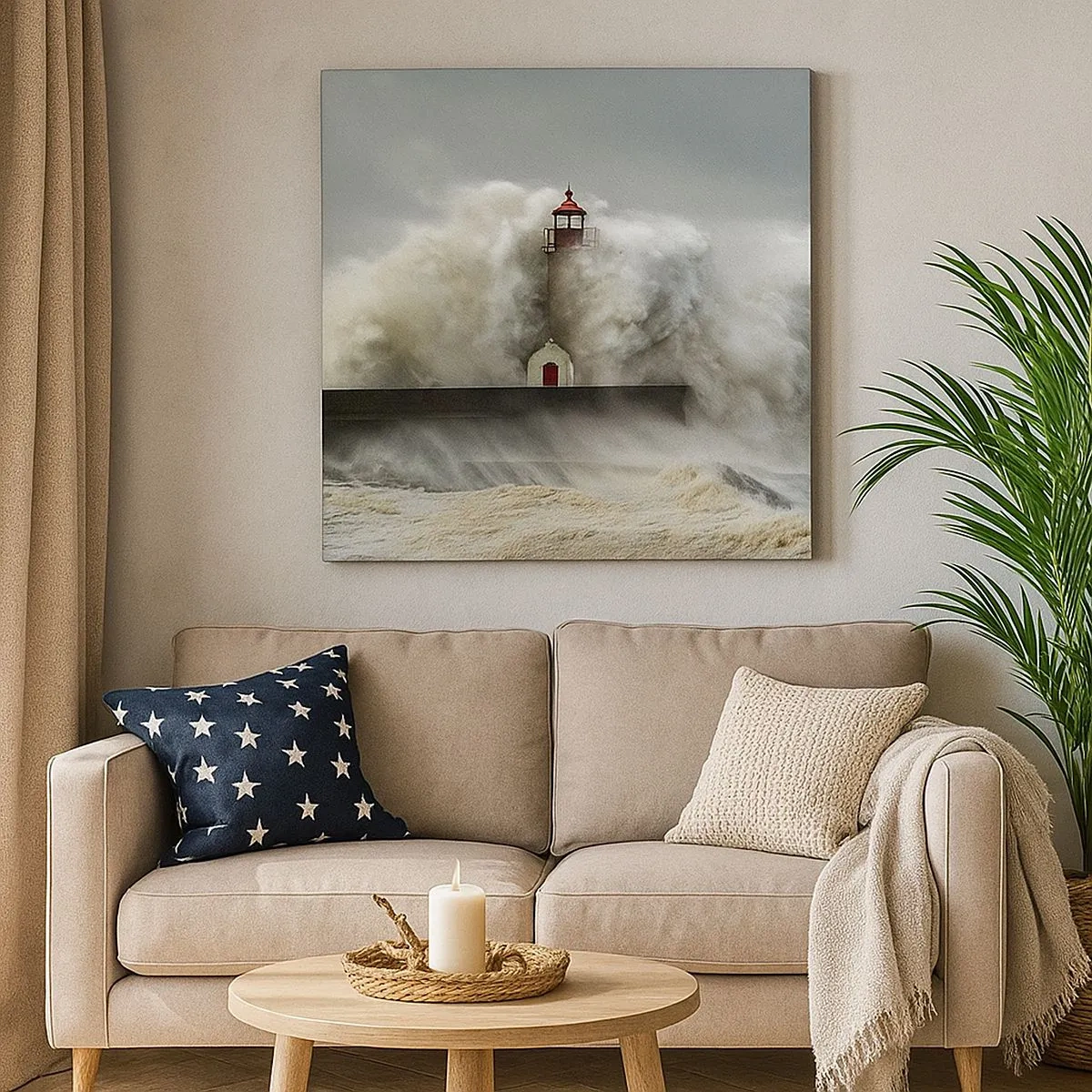 Tablou pe pânză - Mânia oceanului - 30x30 cm