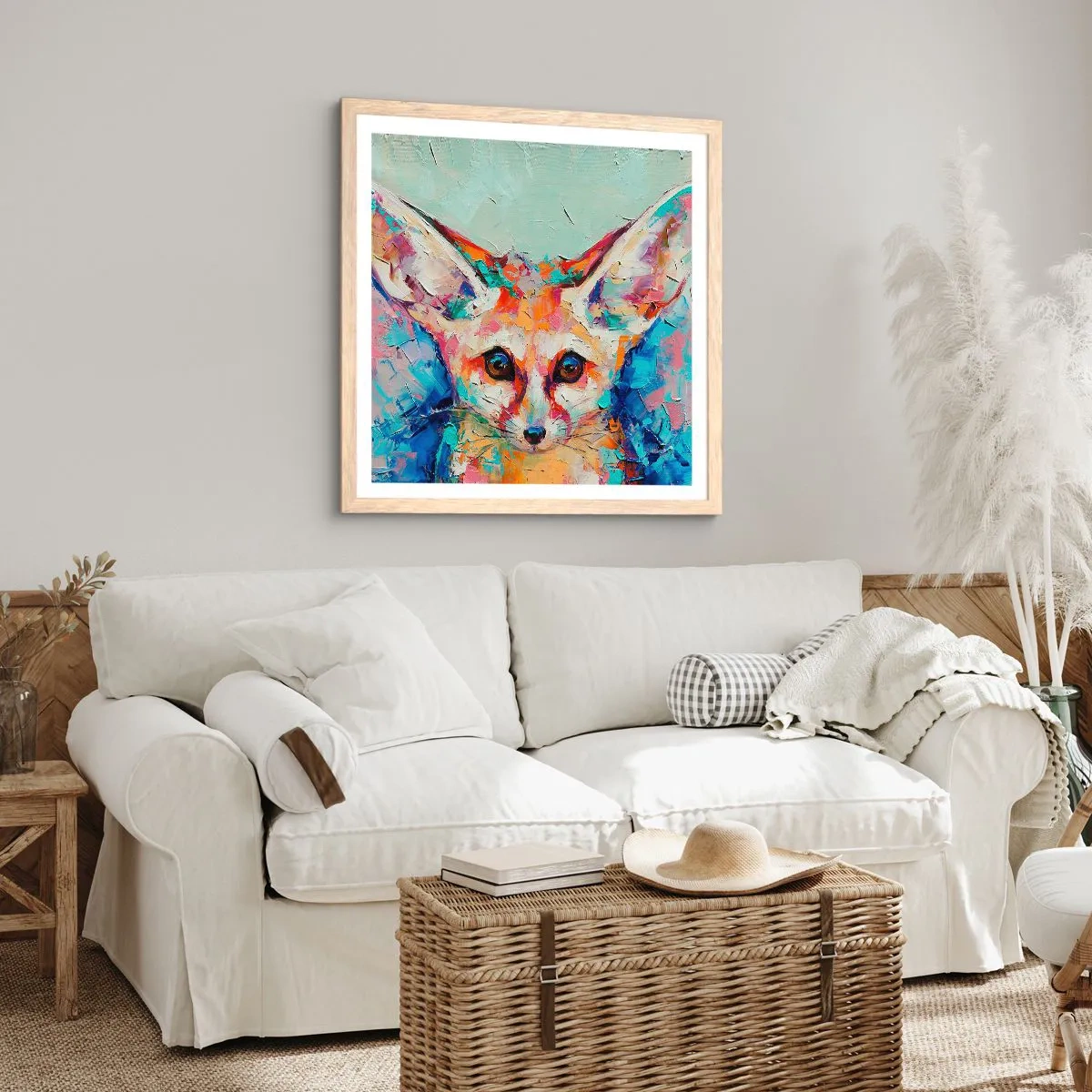 Poster în ramă de stejar deschis - Sunteți gata pentru mine? - 60x60 cm