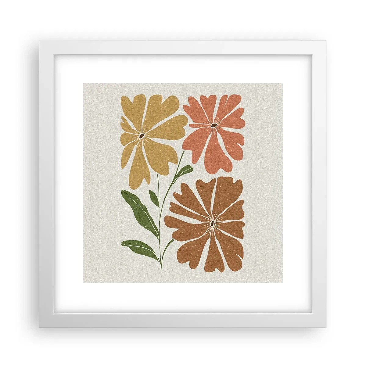 Poster în ramă albă - Natură și geometrie - 30x30 cm