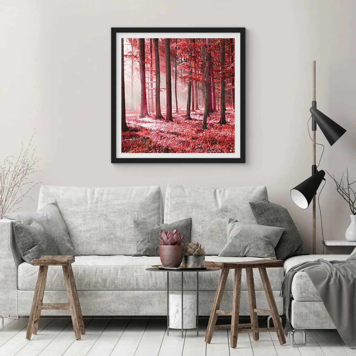 Poster în ramă neagră - Roșie este la fel de frumoasă - 40x40 cm