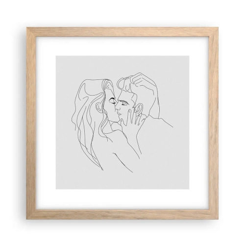 Poster în ramă de stejar deschis - Cu aceeași linie - 30x30 cm