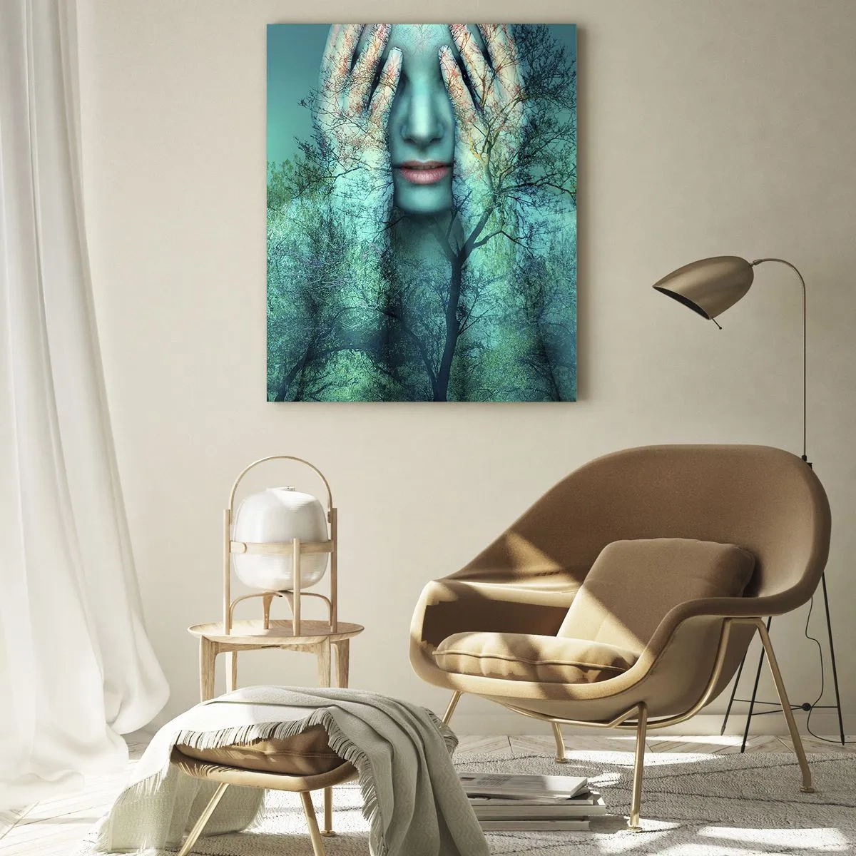 Tablou pe sticlă - Scufundată în albastru - 70x100 cm