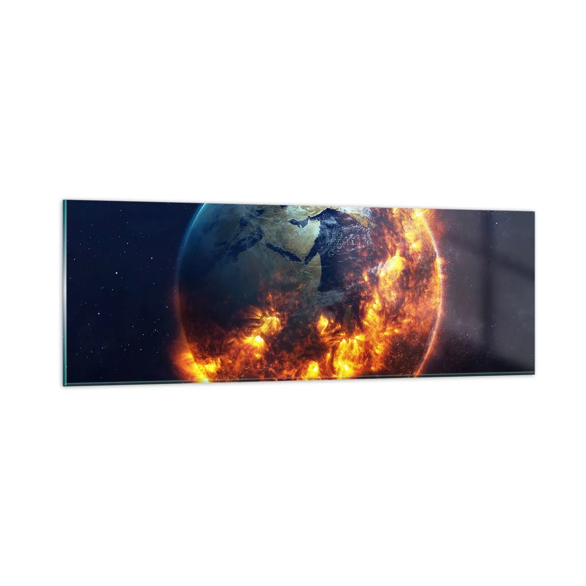 Tablou pe sticlă - Flacăra apocalipsei - 90x30 cm