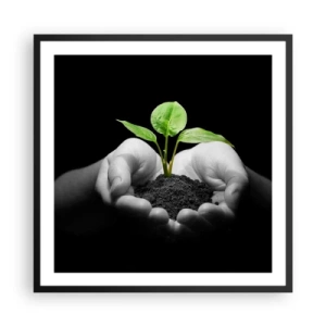 Poster în ramă neagră - Iubesc natura, o protejez - 60x60 cm
