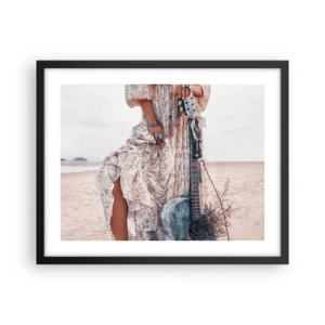 Poster în ramă neagră - Hippie pe drum - 50x40 cm