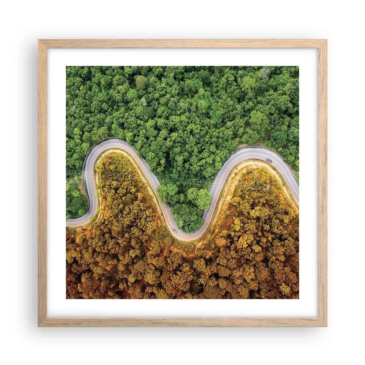 Poster în ramă de stejar deschis - Frontiere și defilee - 50x50 cm