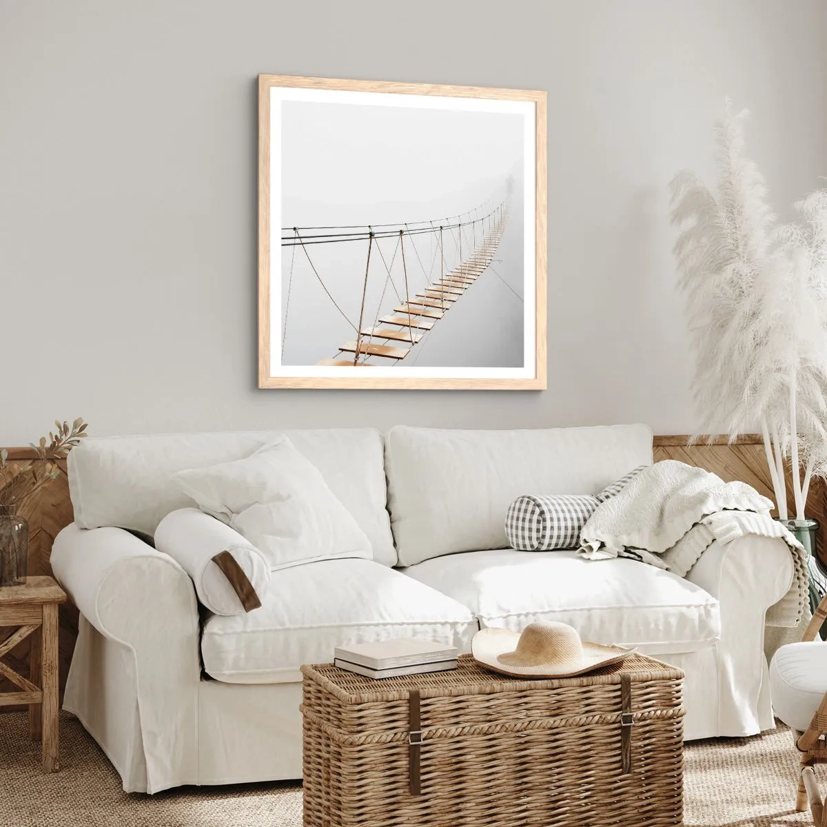 Poster în ramă de stejar deschis - Unde te va duce? - 40x40 cm