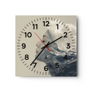 Ceas de perete - Ceas pe sticlă - Frumusețea elementelor - 30x30 cm