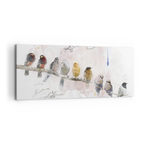 Tablou pe pânză - Întâlnire înaripată - 100x40 cm