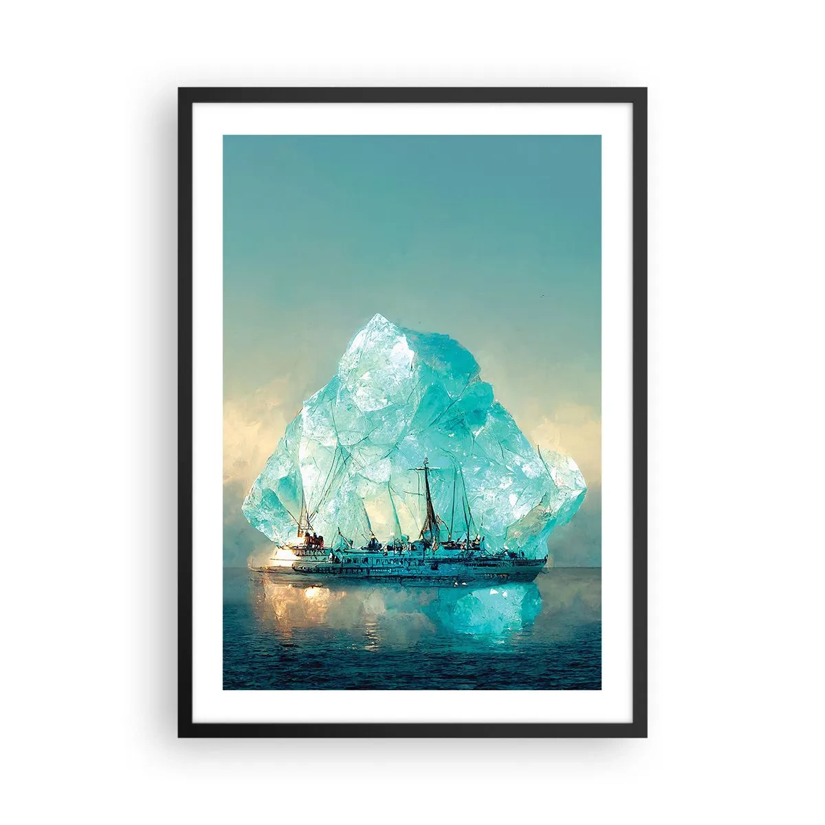 Poster în ramă neagră - Diamant arctic - 50x70 cm