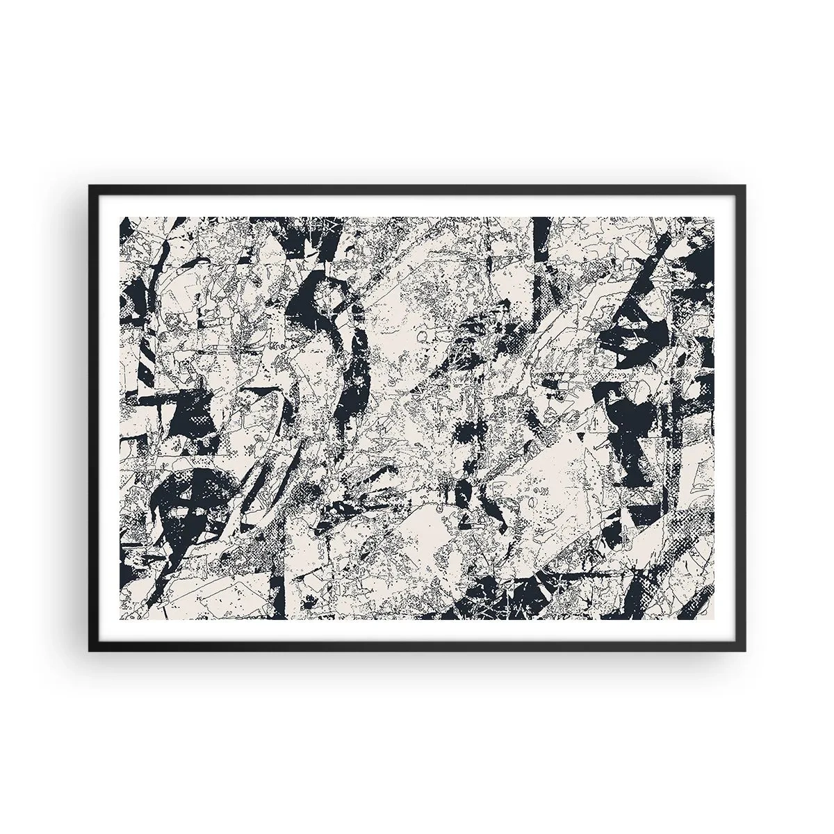 Poster în ramă neagră - Întrepătrunderea contrariilor - 100x70 cm